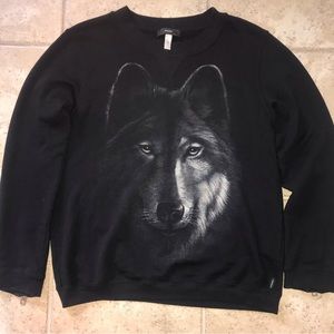 Diesel wolf sweatshirt with zipper details.